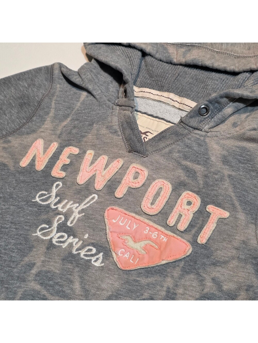 Hollister Newport Surf Series Grey Tie-Dye Hoodie Sweatshirt Medium